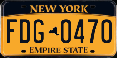 NY license plate FDG0470
