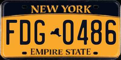 NY license plate FDG0486