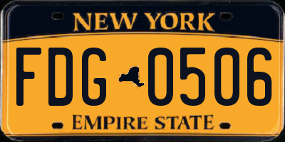 NY license plate FDG0506