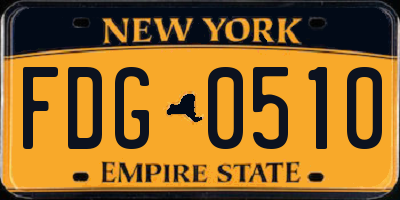 NY license plate FDG0510