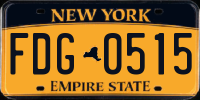 NY license plate FDG0515
