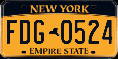 NY license plate FDG0524