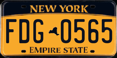 NY license plate FDG0565
