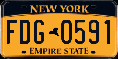 NY license plate FDG0591