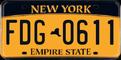 NY license plate FDG0611