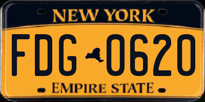 NY license plate FDG0620