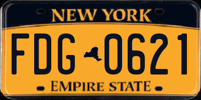 NY license plate FDG0621