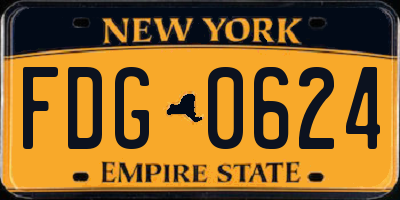 NY license plate FDG0624
