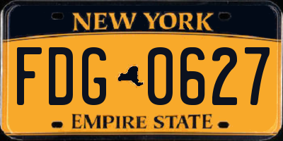 NY license plate FDG0627