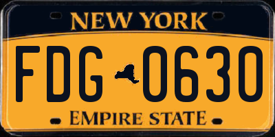NY license plate FDG0630