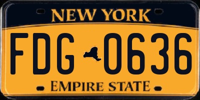 NY license plate FDG0636
