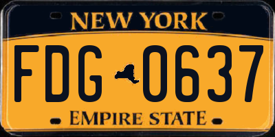 NY license plate FDG0637