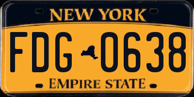 NY license plate FDG0638