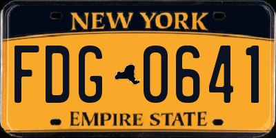 NY license plate FDG0641
