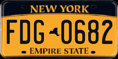 NY license plate FDG0682