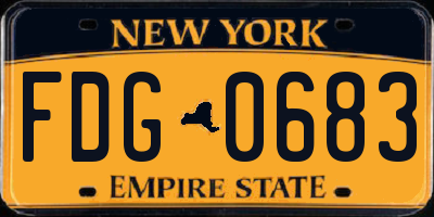 NY license plate FDG0683