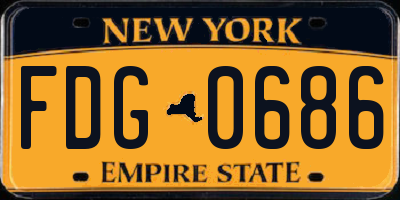 NY license plate FDG0686