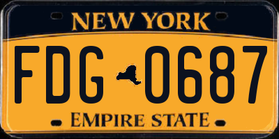 NY license plate FDG0687