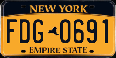 NY license plate FDG0691