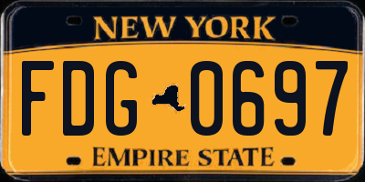 NY license plate FDG0697