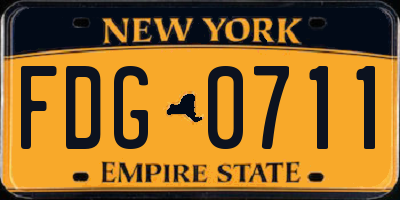 NY license plate FDG0711
