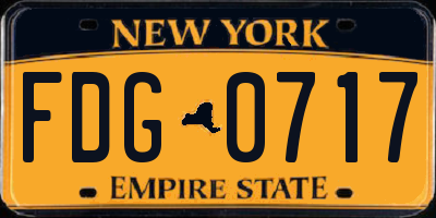NY license plate FDG0717