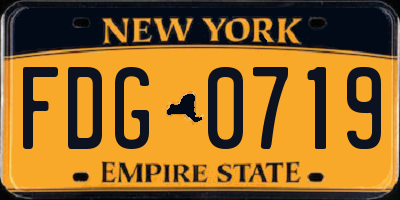 NY license plate FDG0719