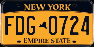 NY license plate FDG0724