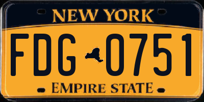 NY license plate FDG0751