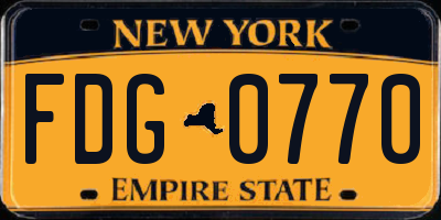 NY license plate FDG0770