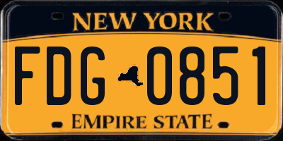 NY license plate FDG0851