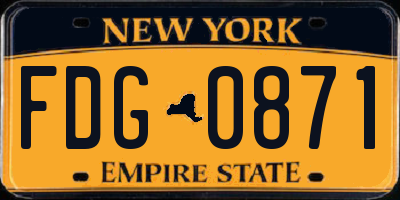 NY license plate FDG0871