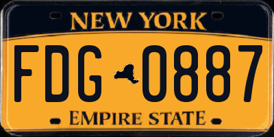 NY license plate FDG0887