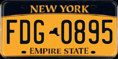 NY license plate FDG0895