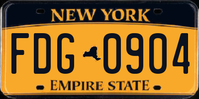 NY license plate FDG0904