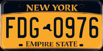 NY license plate FDG0976