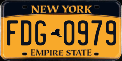 NY license plate FDG0979