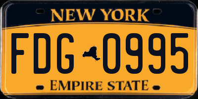 NY license plate FDG0995
