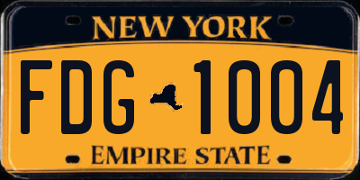 NY license plate FDG1004