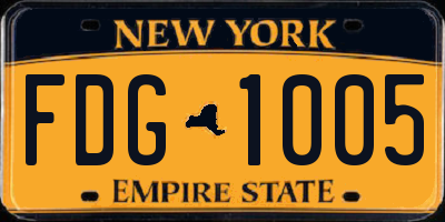 NY license plate FDG1005