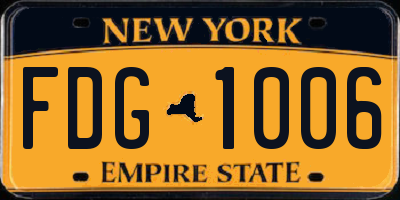 NY license plate FDG1006