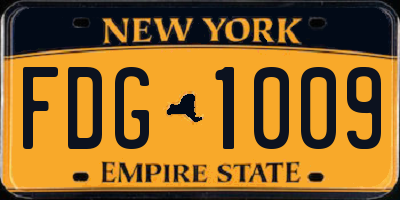NY license plate FDG1009
