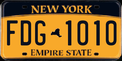 NY license plate FDG1010