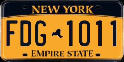 NY license plate FDG1011