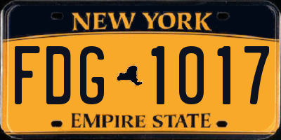 NY license plate FDG1017