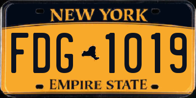 NY license plate FDG1019