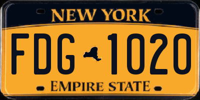 NY license plate FDG1020