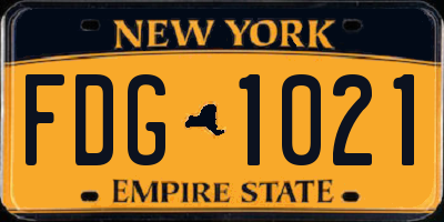 NY license plate FDG1021