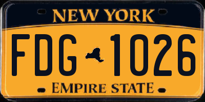 NY license plate FDG1026