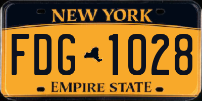NY license plate FDG1028